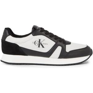 Calvin Klein, Schoenen, Heren, Veelkleurig, 41 EU, Suède, Retro Runner Sneakers