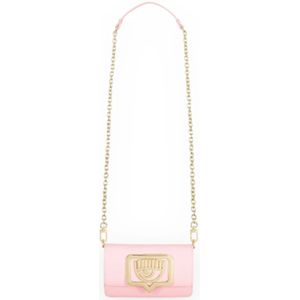 Chiara Ferragni Collection, Tassen, Dames, Roze, ONE Size, Polyester, Mini Eyelike Gesp Tas