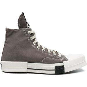 Rick Owens, Grijze Canvas High-Top Sneakers Grijs, Heren, Maat:39 EU