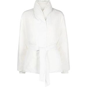 Calvin Klein, Witte Dons Wrap Pufferjas Wit, Dames, Maat:M