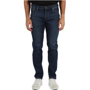 Emporio Armani, Jeans, Heren, Blauw, W36, Katoen, Slim Fit Jeans met Vijf Zakken