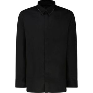Givenchy, Overhemden, Heren, Zwart, L, Katoen, Zwarte Overhemden met Stijl