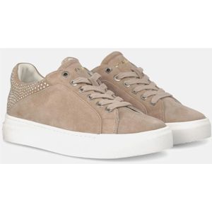 Alma EN Pena, Schoenen, Dames, Beige, 37 EU, Glinsterende Leren Sneakers