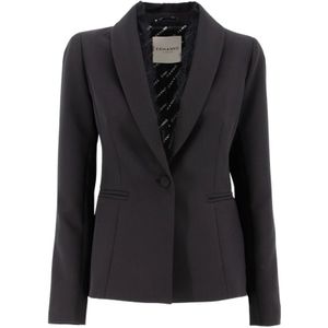 Ermanno Scervino, Jassen, Dames, Zwart, L, Blazer met kant