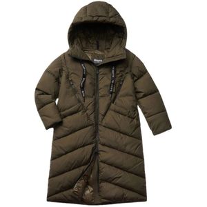 Blauer, Lange Nylon Puffer Jas - Donkergroen Groen, Heren, Maat:S