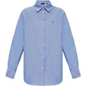 Etro, Blouses & Shirts, Dames, Blauw, XS, Katoen, Katoenen shirt met logo