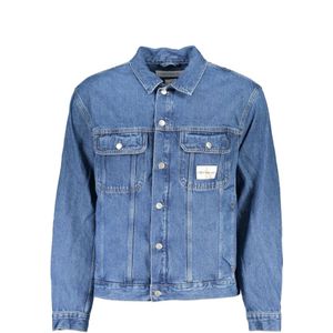 Calvin Klein, Jassen, Heren, Blauw, M, Denim, Denim Jack Blauw Regular Fit Logo