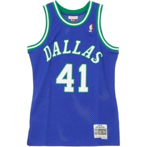 Mitchell & Ness, Tops, Heren, Blauw, M, NBA Swingman Jersey Dirk Nowitzki No 41 1998-99 Dalmav Road