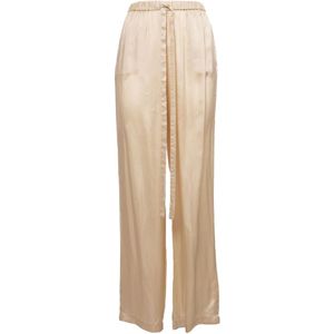 Aspesi, Wijde Pijp Viscose Broek Beige, Dames, Maat:S