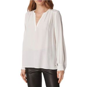 Tommy Hilfiger, Relaxed Fit V-hals blouse Wit, Dames, Maat:M