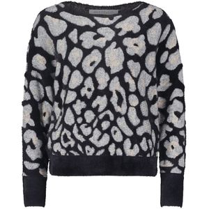 Betty & Co, Truien, Dames, Veelkleurig, XL, Jacquard Animal Print Sweater