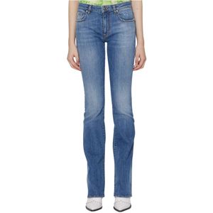 John Richmond, Jeans, Dames, Blauw, W25, Katoen, Lichte Wassing Regular Fit Jeans