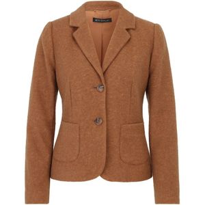 Betty Barclay, Jassen, Dames, Bruin, 2Xl, Wol, Wollen blazer met zakken