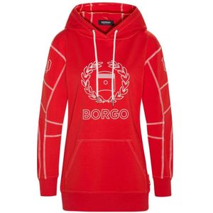 Borgo, Sweatshirts & Hoodies, Dames, Rood, XL, Vallelunga Rood Lang Hoodie