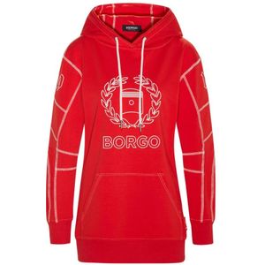 Borgo, Vallelunga Rood Lang Hoodie Rood, Dames, Maat:M