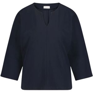Jane Lushka, Blouses & Shirts, Dames, Blauw, 2Xs, Stami Blouse - Stijlvol en Edgy Technisch Jersey