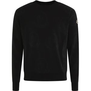 Moncler, Sweatshirts & Hoodies, Heren, Zwart, L, Heren Crew Neck Sweater Zwart