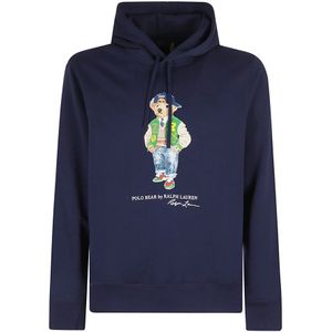 Ralph Lauren, Sweatshirts & Hoodies, Heren, Blauw, L, Beer Hoodie Trui