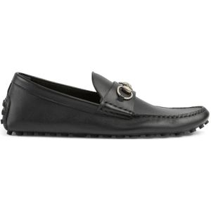 Gucci, Schoenen, Heren, Zwart, 43 EU, Leer, Zwarte Horsebit Leren Loafers