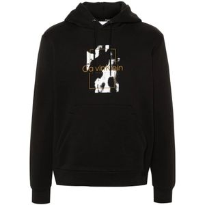 Calvin Klein, Sweatshirts & Hoodies, Heren, Zwart, L, Katoen, Hoodies