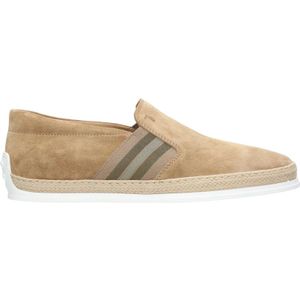 Tod's, Schoenen, Heren, Beige, 44 EU, Suède, Suède Instap Espadrilles