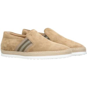 Tod's, Schoenen, Heren, Beige, 44 EU, Suède, Suède Instap Espadrilles