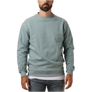 Pure Path, Sweatshirts & Hoodies, Heren, Blauw, L, Blauwe Crewneck Loose Fit Sweater