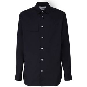 Jil Sander, Overhemden, Heren, Blauw, XL, Katoen, Casual Shirts