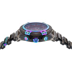 Versace, Accessoires, Heren, Veelkleurig, ONE Size, Sport Chrono Active Horloge Bruin/Zwart