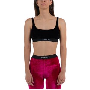 Tom Ford, Velvet Stretch Bralette Zwart, Dames, Maat:L