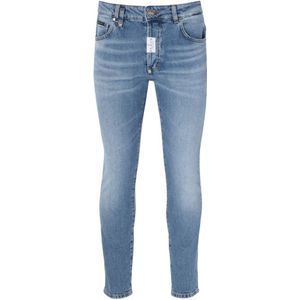 Philipp Plein, Skinny Fit Kobaltblauwe Jeans Blauw, Heren, Maat:W31 L32