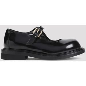 Moschino, Schoenen, Dames, Zwart, 37 EU, Leer, Klassieke Zwarte Loafers