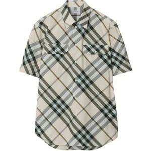 Burberry, Overhemden, Heren, Veelkleurig, XL, Katoen, Short Sleeve Shirts