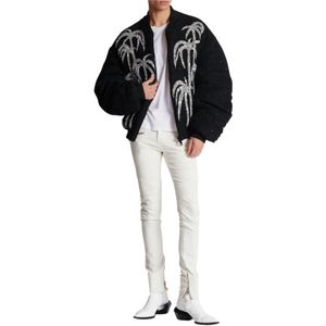 Balmain, Jeans, Heren, Wit, W37, Denim, Biker jeans in wit denim