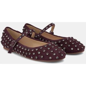 Alma EN Pena, Schoenen, Dames, Rood, 37 EU, Suède, Ballerina suède studs