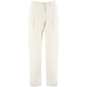 Aspesi, Natuurlijke Chino Broek met Franse Zakken Beige, Dames, Maat:S