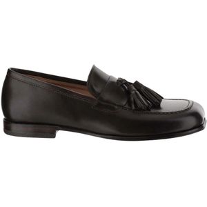 Hervé Chapelier, Schoenen, Dames, Bruin, 38 1/2 EU, Leer, Bruine Leren Loafers met Amandelteen