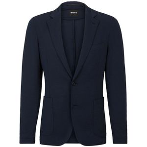 Hugo Boss, Lichtblauw Single-Breasted Jas Blauw, Heren, Maat:L