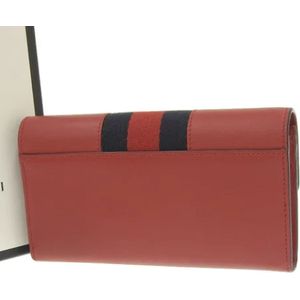 Gucci Vintage, Pre-owned, Dames, Rood, ONE Size, Tweed, Rode Gucci Leren Portemonnee