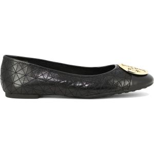 Tory Burch, Gewatteerde Leren Ballet Flats Zwart, Dames, Maat:39 1/2 EU