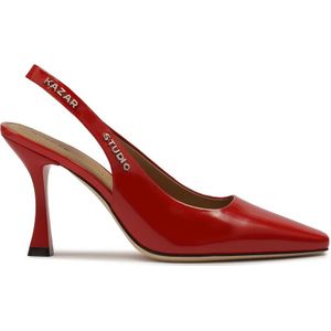 Kazar Studio, Schoenen, Dames, Rood, 38 EU, Leer, Rode slingback pumps met een bekerhak