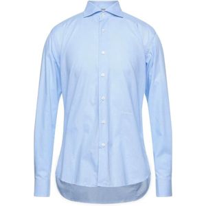 Aquascutum, Overhemden, Heren, Blauw, 2Xl, Katoen, Katoenen Oxford Overhemd Regular Fit Geborduurd Logo