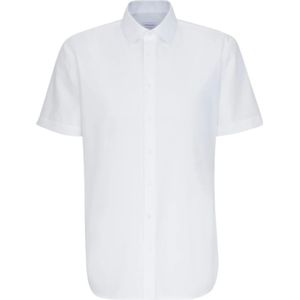 Seidensticker, Overhemden, Heren, Wit, XL, Katoen, Witte Jurk Blouse met Korte Mouwen