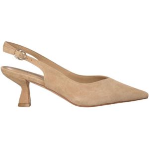 Alma EN Pena, Schoenen, Dames, Beige, 40 EU, Leer, Puntige Neus Hak Schoen Gesp Sluiting