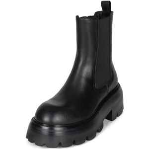 Jeffrey Campbell, Schoenen, Dames, Zwart, 38 EU, Chunky Tread Platform Mid-Calf Boot