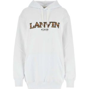 Lanvin, Witte katoenen Hoodie Wit, Dames, Maat:XS