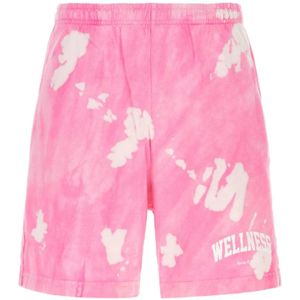 Sporty & Rich, Roze katoenen bermuda shorts - Sporty Rich collectie Roze, Heren, Maat:XS