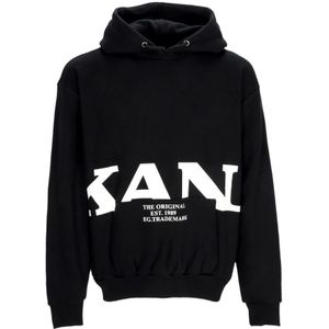 Karl Kani, Sweatshirts & Hoodies, Heren, Zwart, XS, Retro Zwarte Hoodie Streetwear