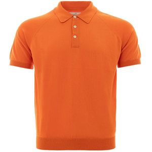 Gran Sasso, Tops, Heren, Oranje, L, Katoen, Oranje Katoenen Poloshirt