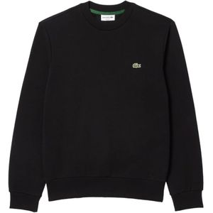 Lacoste, Sweatshirts & Hoodies, Heren, Zwart, 2Xl, Katoen, Zwarte Crew Neck Sweatshirt Klassieke Pasvorm